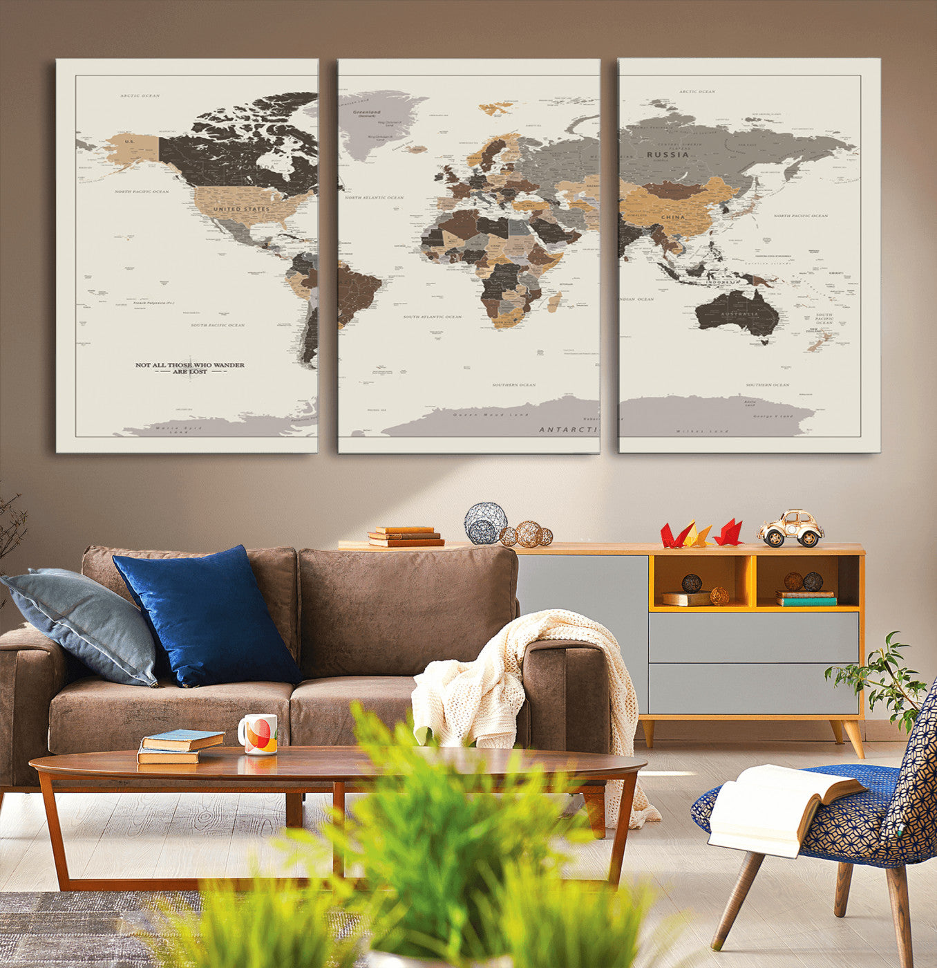 90426-MGV-CV-36X24-Push Pin World Map Canvas Print – Travel Tracker Wall Art for Couples, Perfect Anniversary Gift for Home or Office Decor