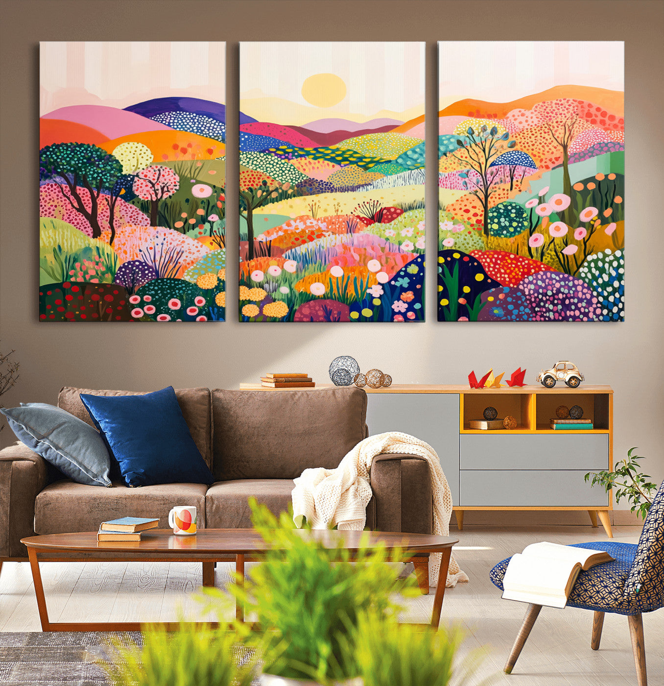 63198-MGV-CV-36X24-Yayoi Kusama 1986 Wall Art Print – Yayoi Kusama Wabi Sabi Japanese Wall Art Print - Vibrant Abstract