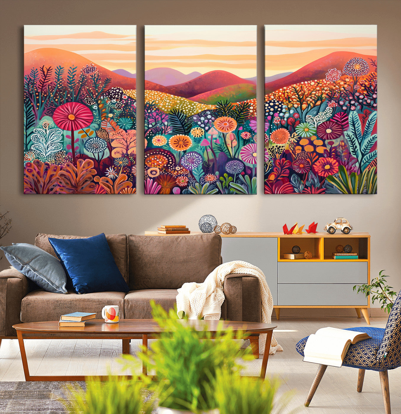 MGV-CV-60X30-3P - Yayoi Kusama 1986 Wall Art Print – Yayoi Kusama Wabi Sabi Japanese Wall Art Print - Vibrant Abstract
