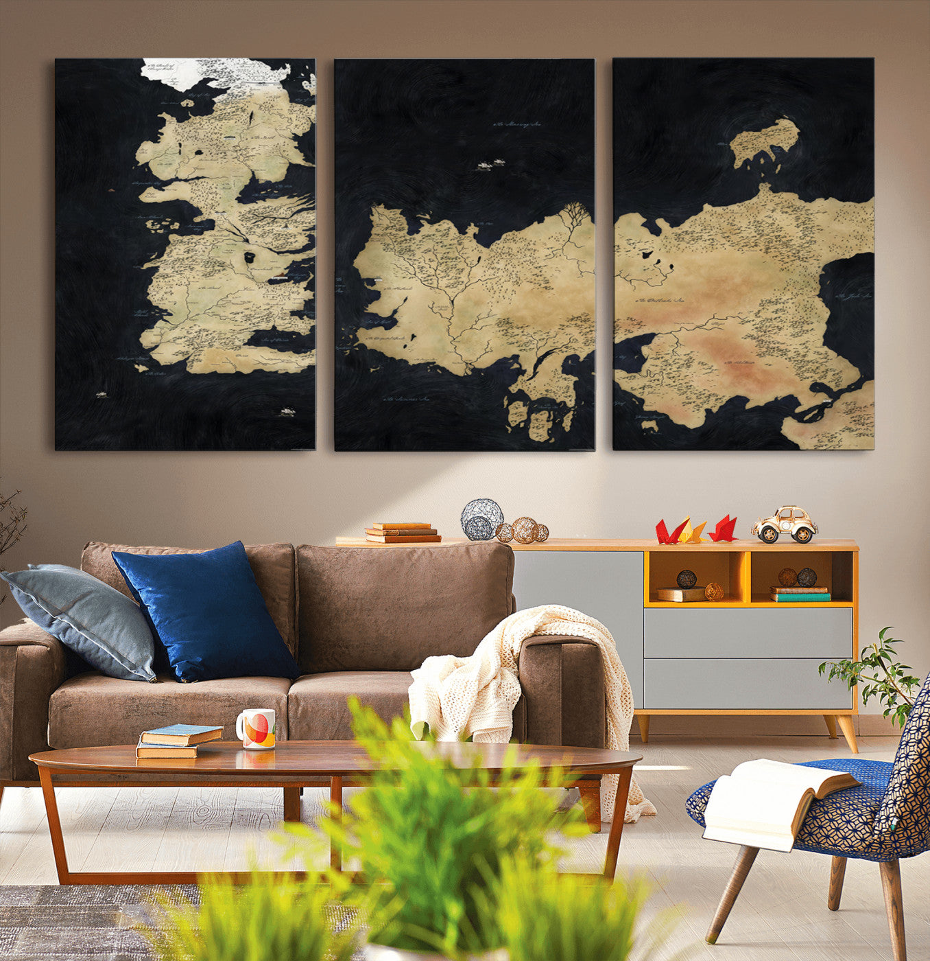 MGV-CV-60X30-3P - Push Pin World Map Canvas Print – Framed Wall Art for Couples to Track Their Travels – Anniversary