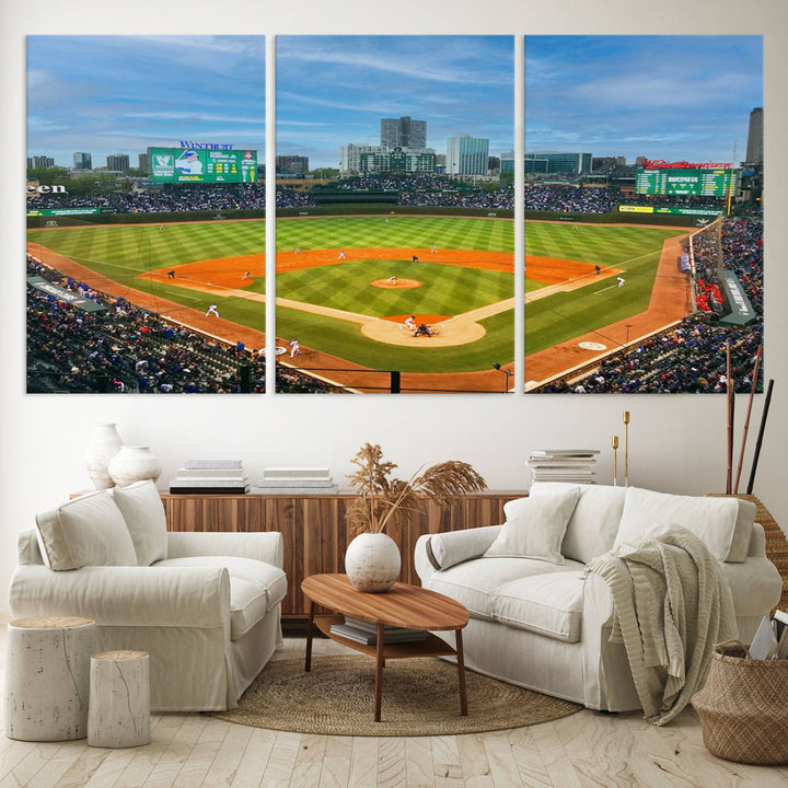 Wrigley Field Cubs canvas wall art.