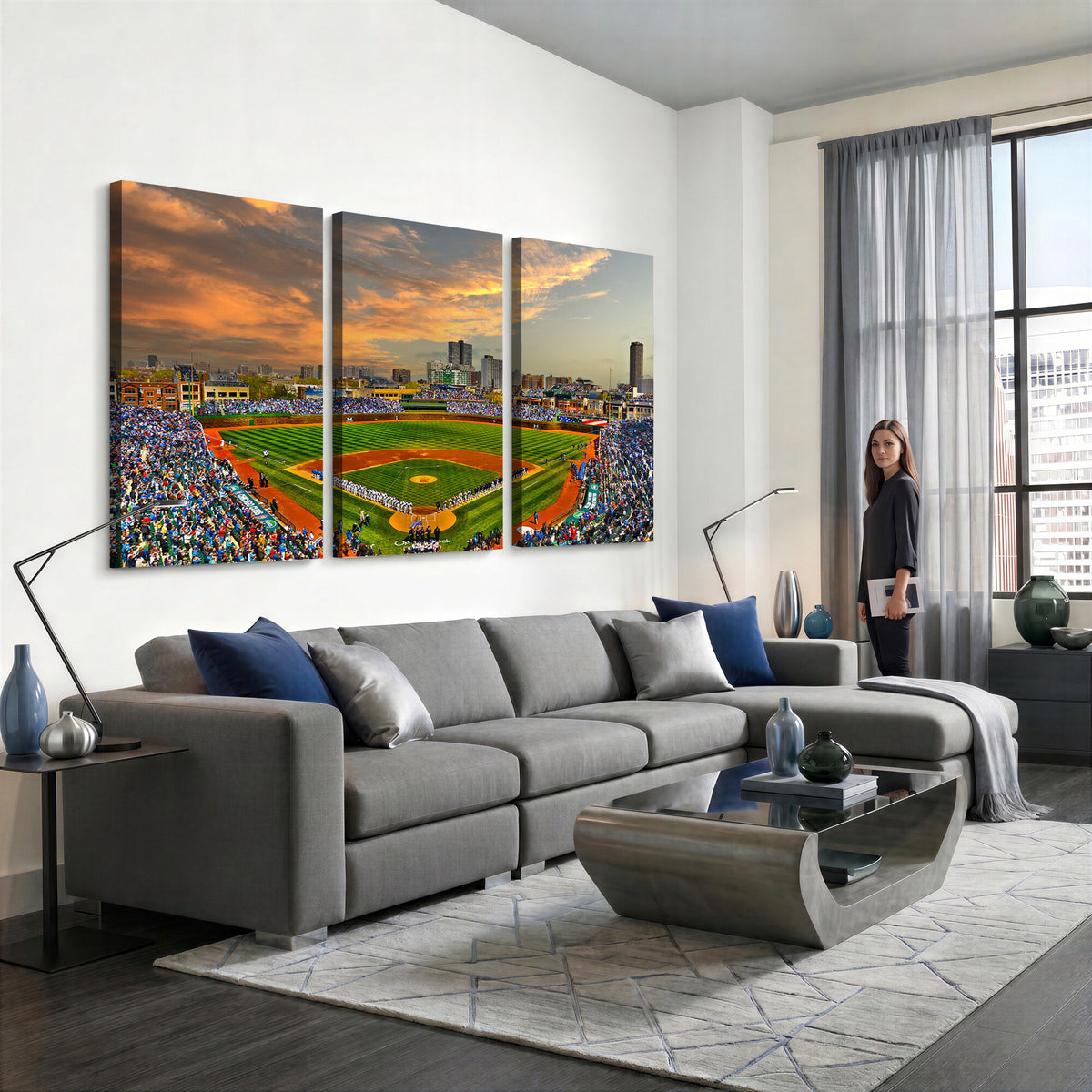 45635-MGV-CV-36X24 - Chicago Wrigley Field Wall Art Canvas Print