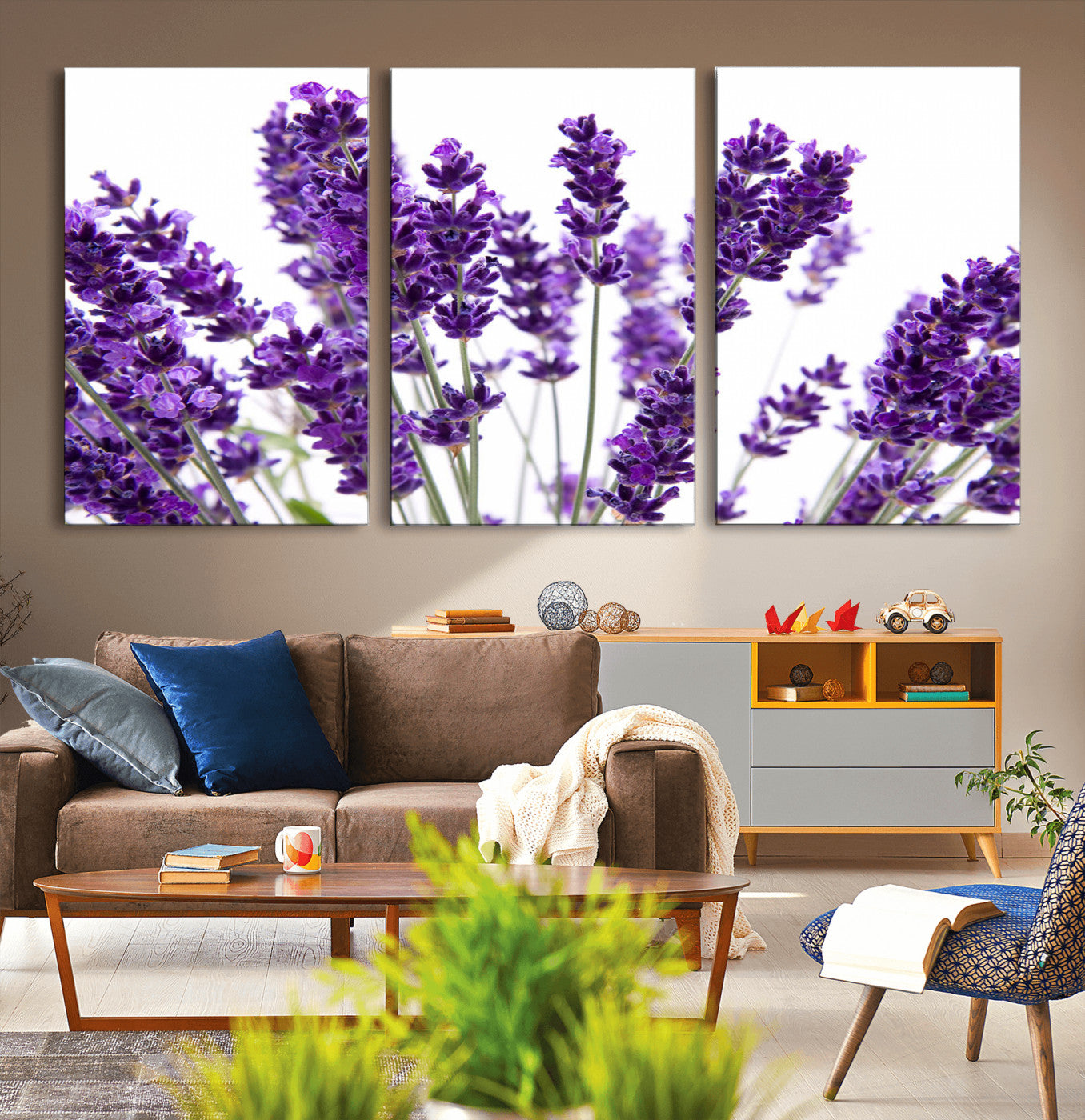 -Lavender Flower Wall Art Canvas Print