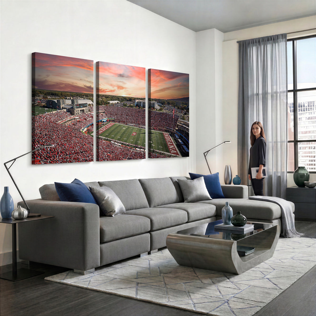 51135-MGV-CV-36X24 - Indiana Memorial Stadium Wall Art Canvas Print