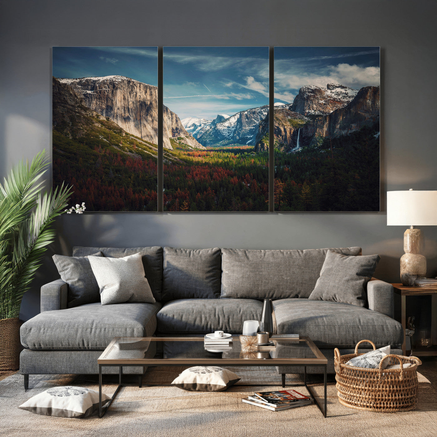 15244033-MGV-CV-36X24 - Yosemite National Park Wall Art – Framed Mountain Landscape El Capitan Canvas Print Scenic Decor for Home, Office Decor