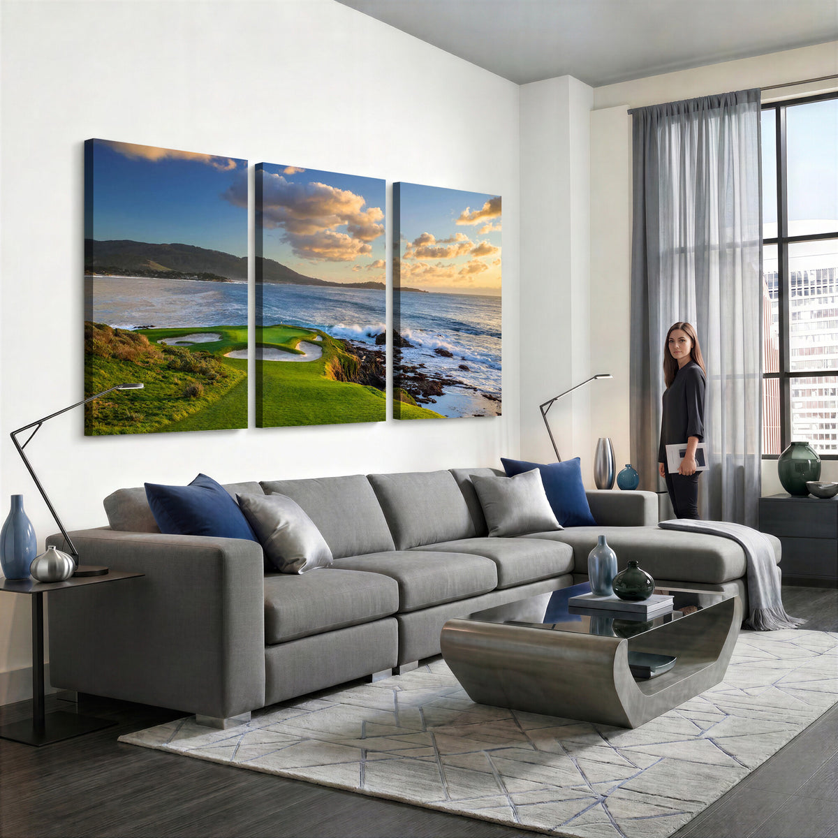 50107048-MGV-CV-36X24 - Pebble Beach Golf Links Wall Art Canvas Print