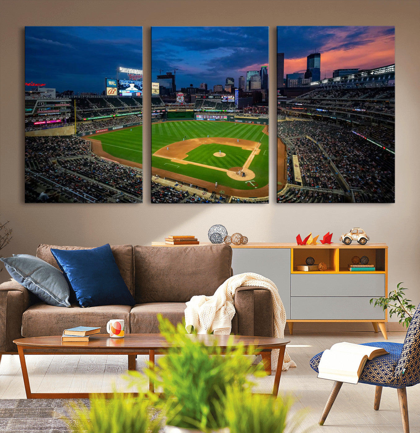 68222753-MGV-CV-36X24-Target Field Wall Art Canvas Print – Baseball Stadium Minneapolis Major League Baseball Iconic Artwork for home, office
