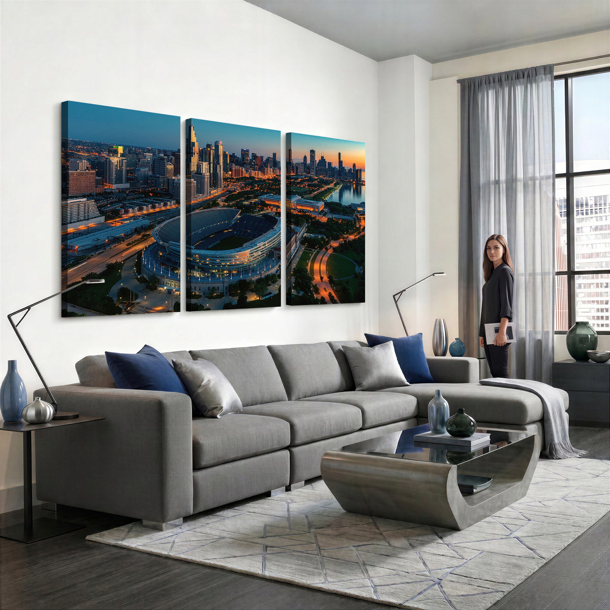 36690345-MGV-CV-36X24 - Chicago Bears Soldiers Field Wall Art Canvas Print