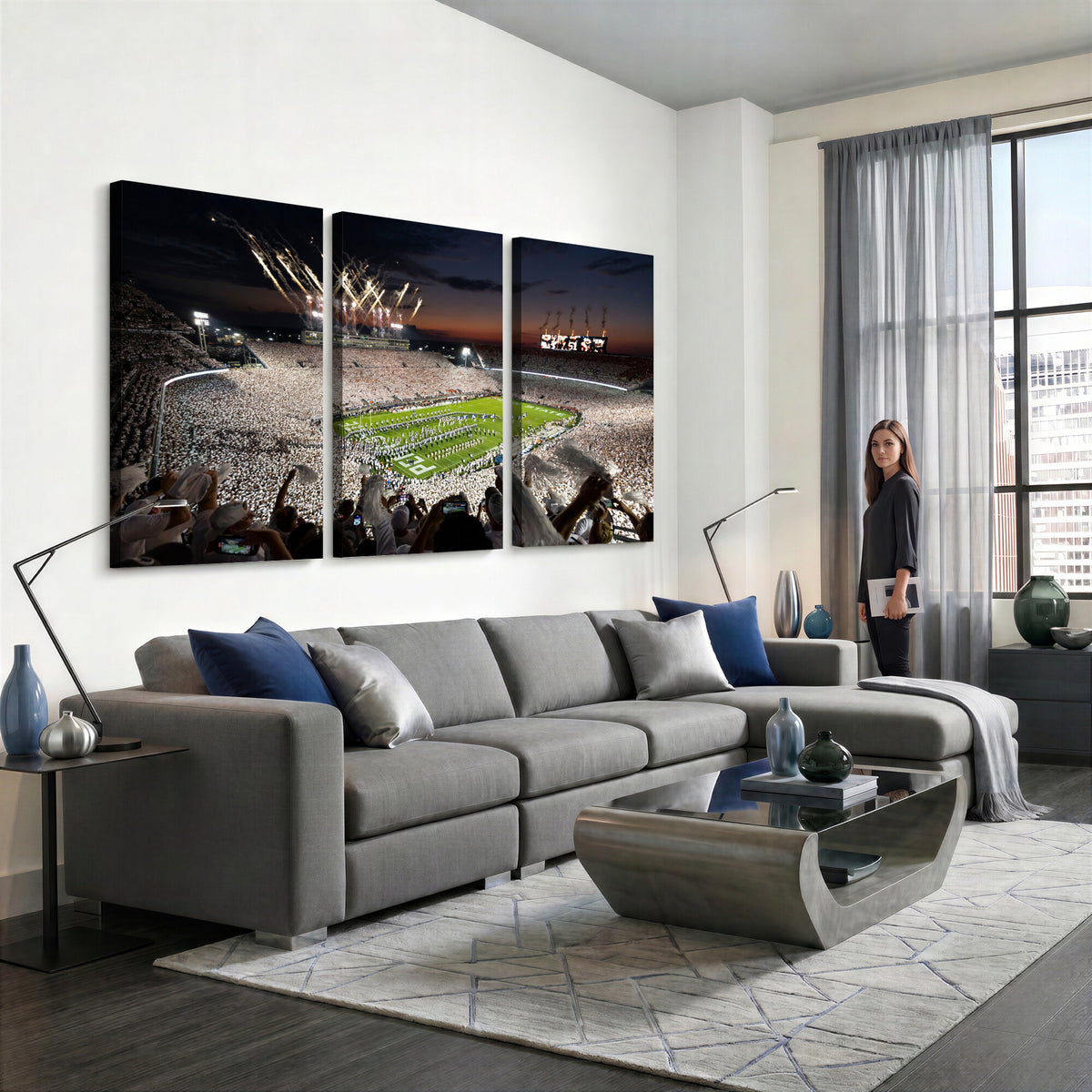 26666-MGV-CV-36X24 - Penn State Stadium Wall Art Canvas Print, White Out