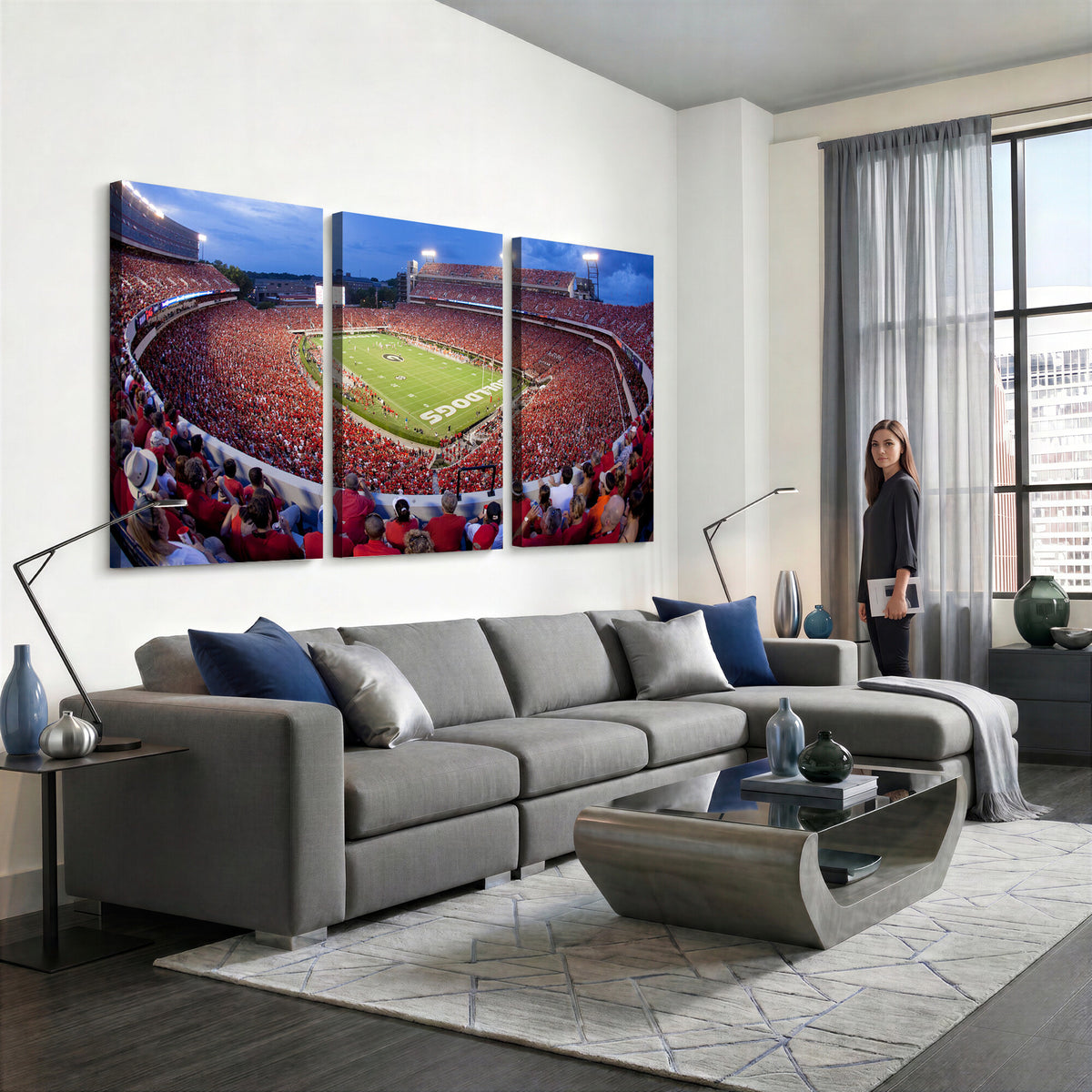 10244378-MGV-CV-36X24 - Dooley Stadium Wall Art, Sports Arena Canvas Print, Dooley Field, Home Bar Wall Decor