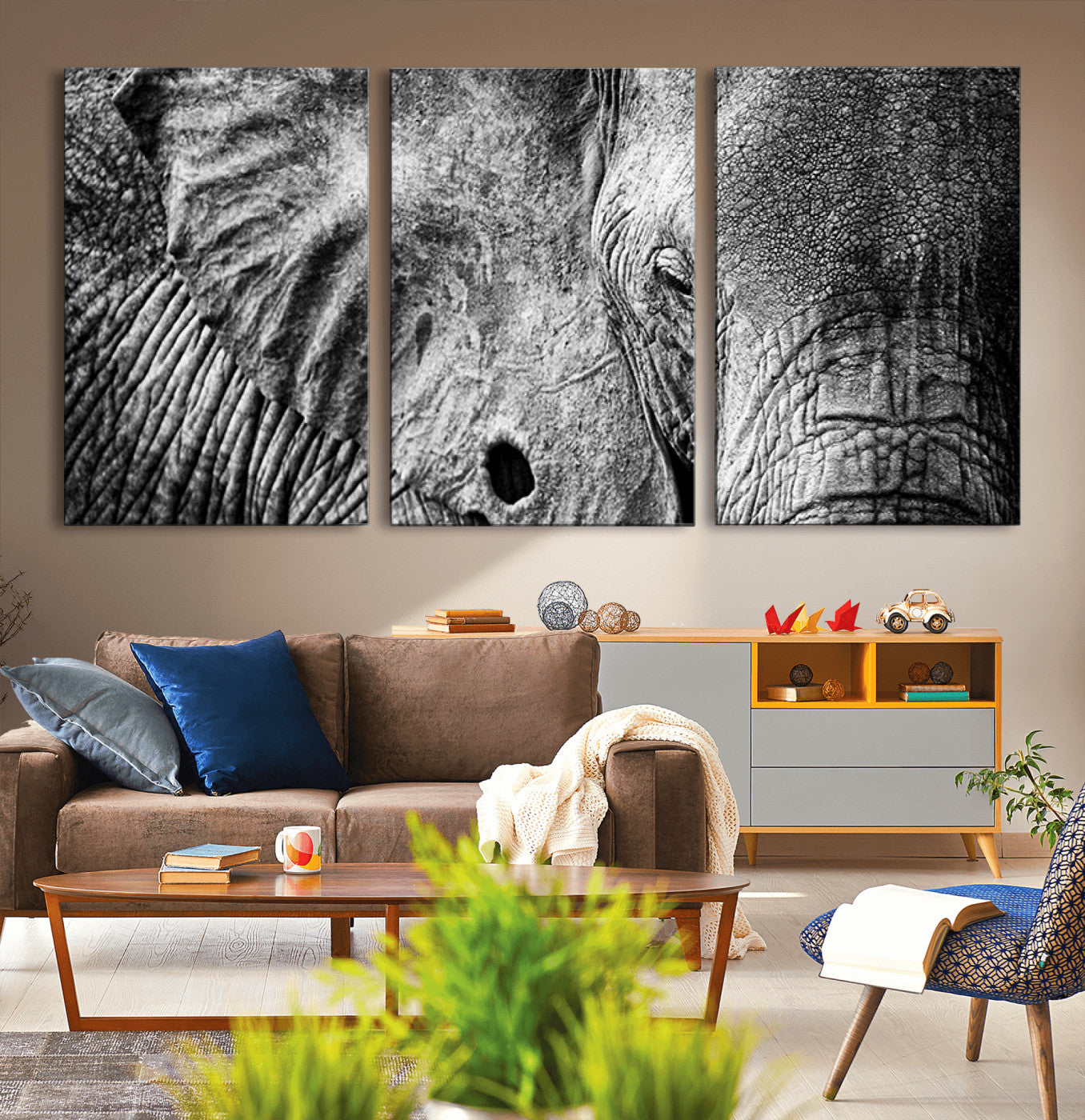 51030-MGV-CV-36X24-Wild Old Elephant Wall Art Canvas Print