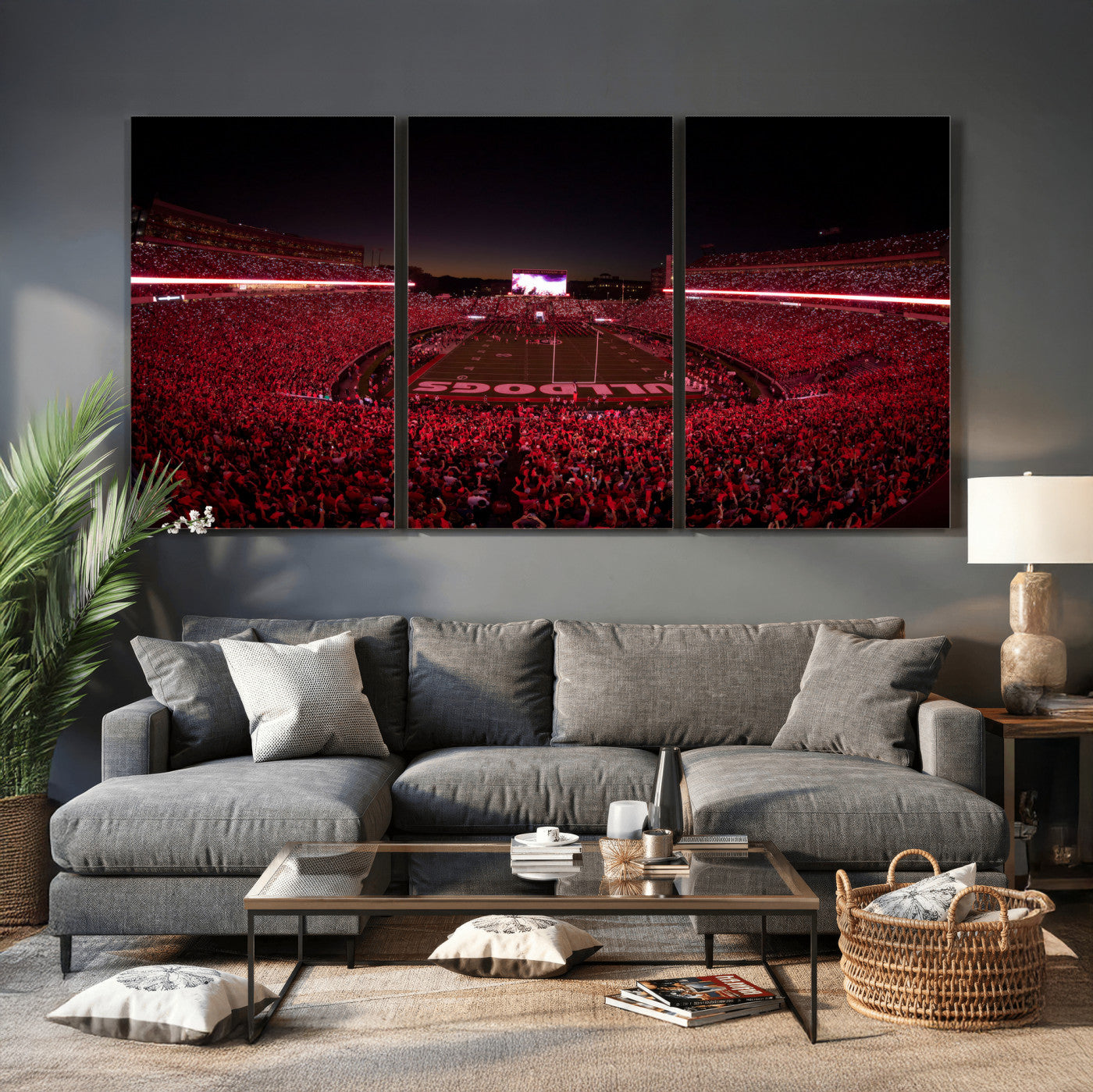 76277124-MGV-CV-36X24 - Sanford Stadium Wall Art Canvas Print – Georgia Bulldogs Football Artwork Print for Home, Office, and Sports Room Decor