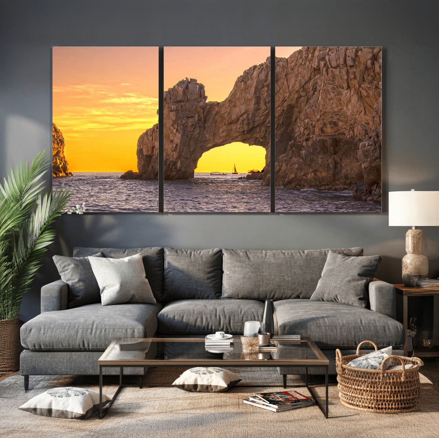 66414515-MGV-CV-36X24 - El Arco Cabo San Lucas Ocean Arch Wall Art Canvas Print, Baja California Rock Arch Seascape Canvas Print, Mexico Coastal Landmark Scenic Art Printing
