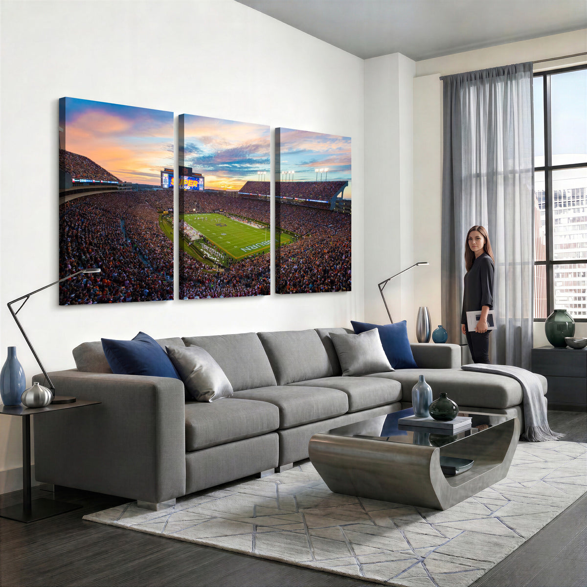 75203764-MGV-CV-36X24 - Jordan-Hare Stadium Auburn Tigers Football Stadium Canvas Wall Art