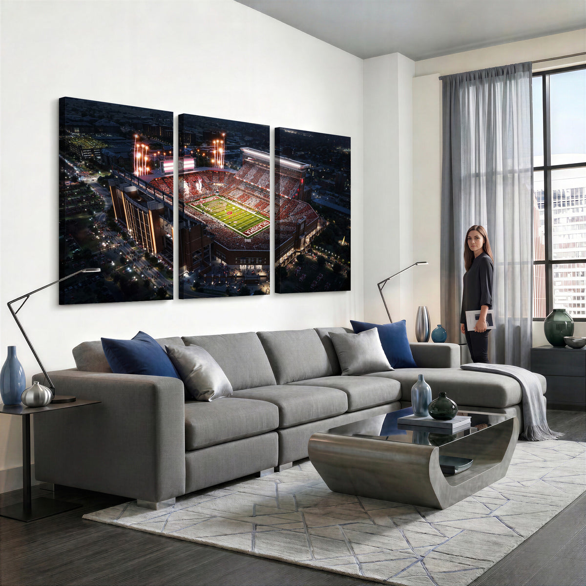 16867141-MGV-CV-36X24 - Oklahoma Memorial Stadium, Gaylord Memorial Stadium Wall Art