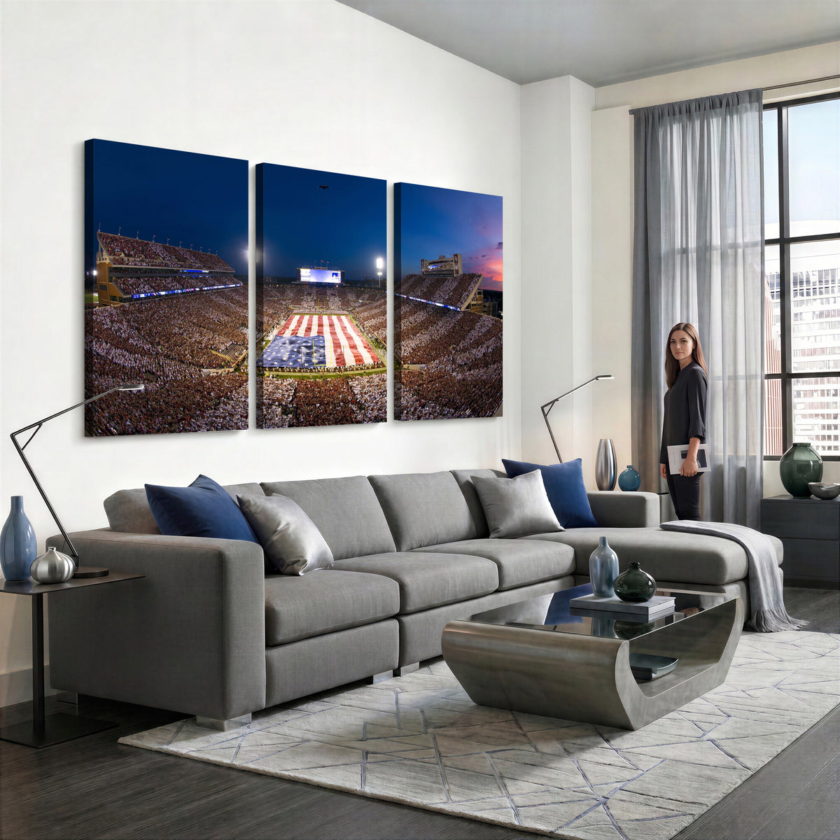 12979182-MGV-CV-36X24 - Oklahoma Sooners Memorial Stadium Wall Art Canvas Print