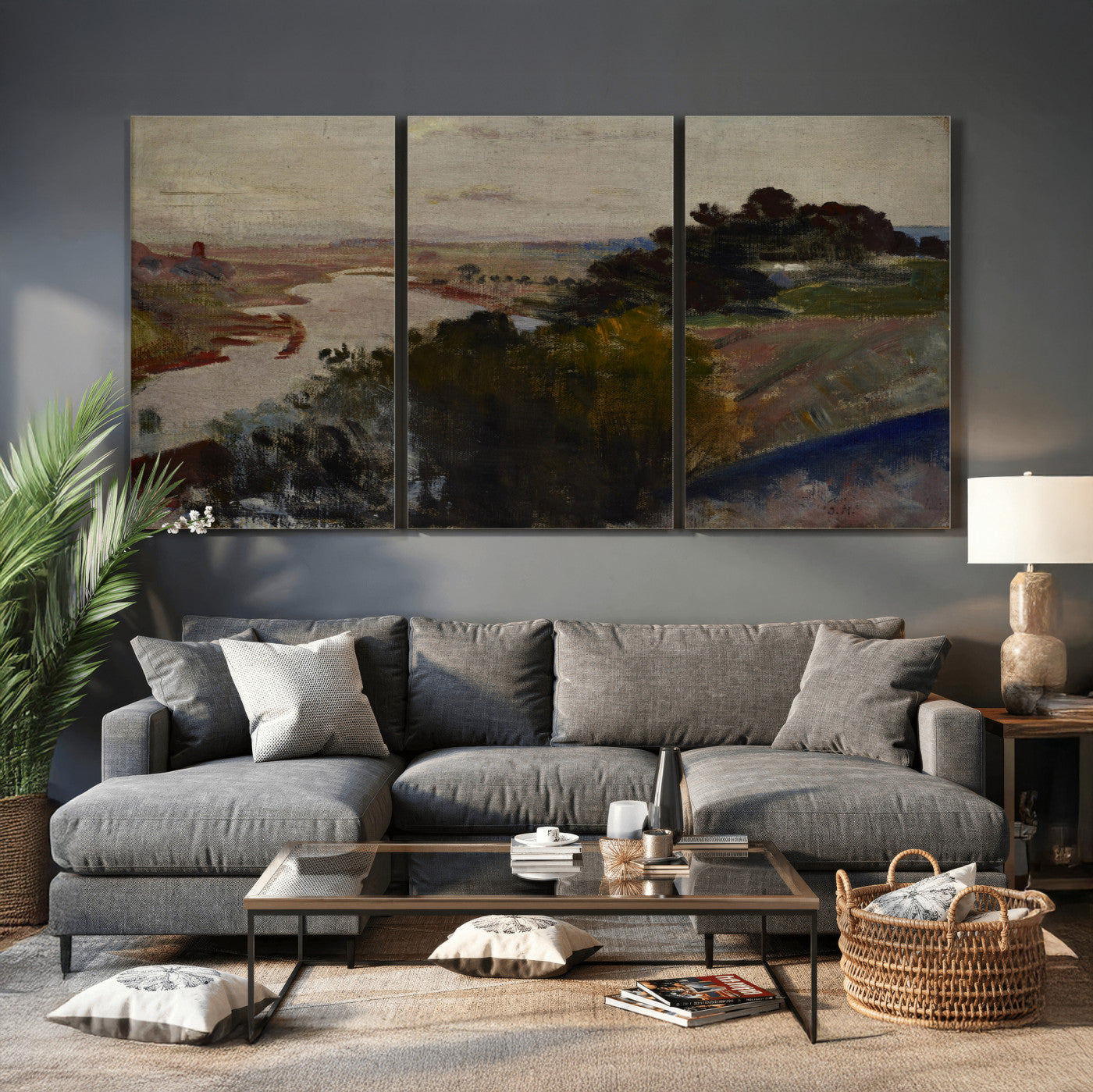 55507874-MGV-CV-36X24 - Jacek Malczewski Landscape at the Vistula Wall Art Canvas Print