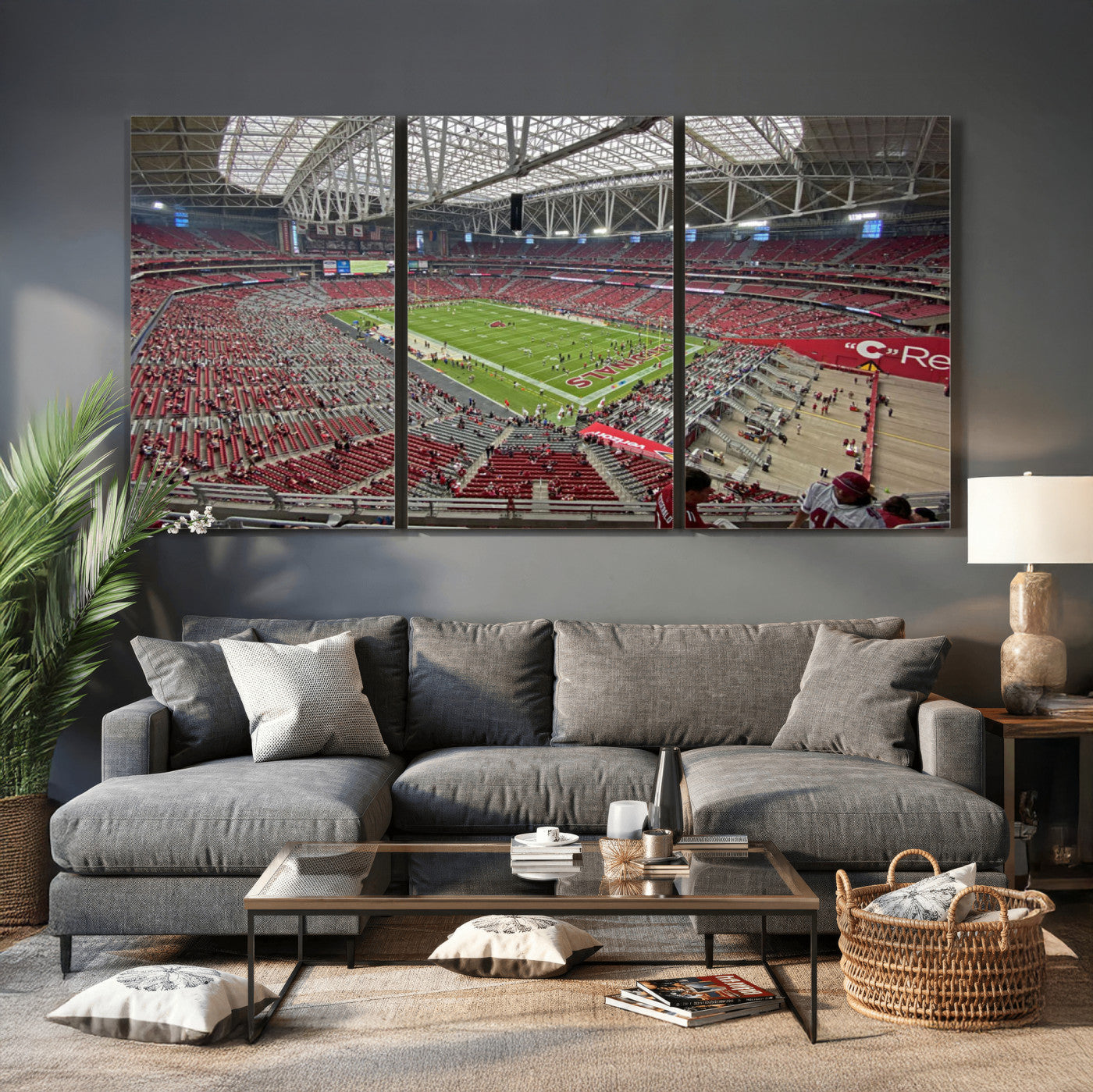 30579717-MGV-CV-36X24 - State Farm Stadium Canvas Wall Art, Arizona Cardinals Football Stadium Print, Glendale NFL Arena Panorama Artwork