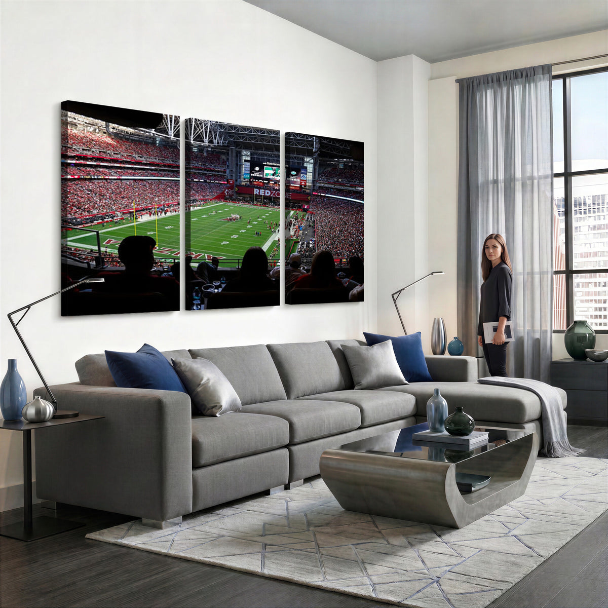 84196298-MGV-CV-36X24 - State Farm Stadium Canvas Wall Art, Arizona Cardinals Football Stadium Print, Glendale NFL Arena Photography Artwork