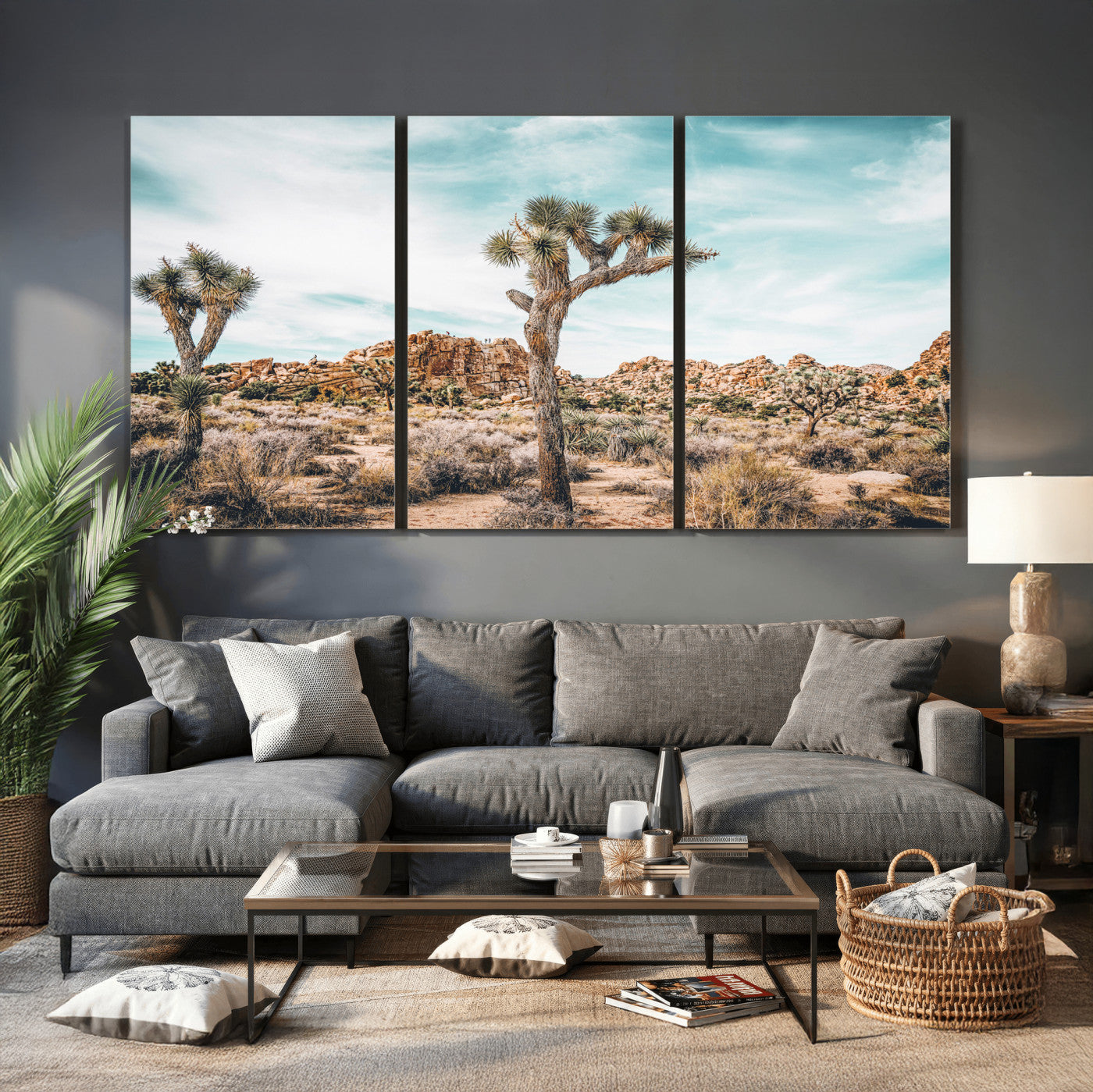 41451127-MGV-CV-36X24 - Joshua Tree National Park Canvas Wall Art Print, Desert Landscape Photography, Southwest Nature Decor - Ready to Hang