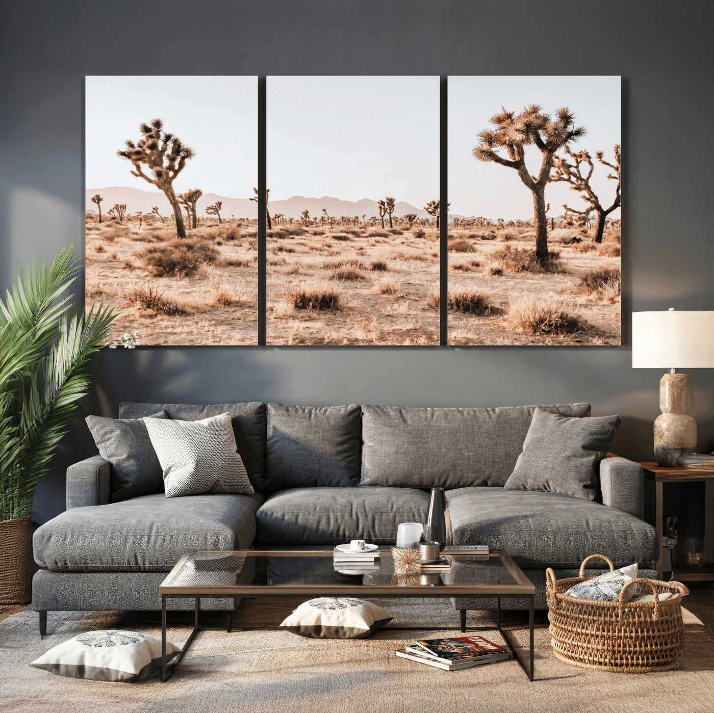 33549408-MGV-CV-36X24 - Joshua Tree Desert Canvas Wall Art Print - Desert Landscape Photography, Boho Southwest Wall Decor, Nature Canvas, Ready to Hang