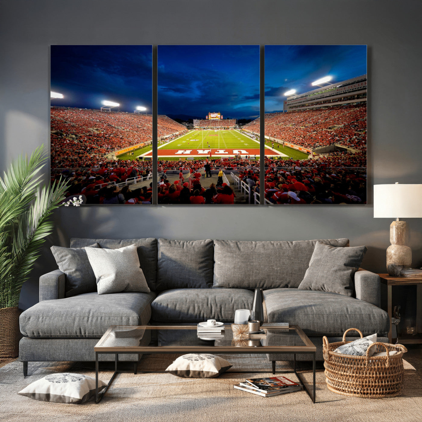 74019251-MGV-CV-36X24 - Rice-Eccles Stadium Wall Art Canvas Print - Utah Salt Lake City Stadium Print