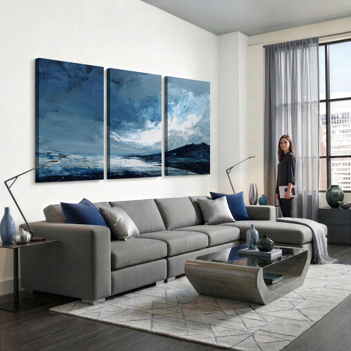 66685630-MGV-CV-36X24 - Extra Large Abstract Wall Art Canvas Print