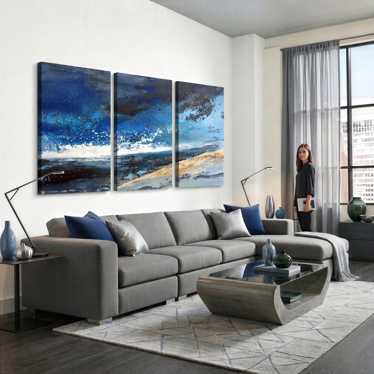 72157369-MGV-CV-36X24 - Extra Large Abstract Wall Art Canvas Print
