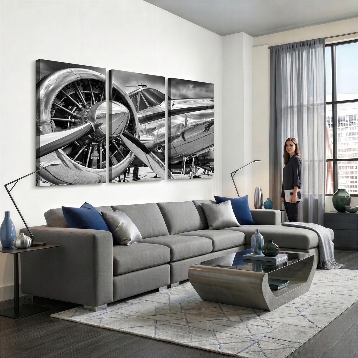 40672-MGV-CV-36X24 - Vintage Antique Airplane Wall Art Canvas Print