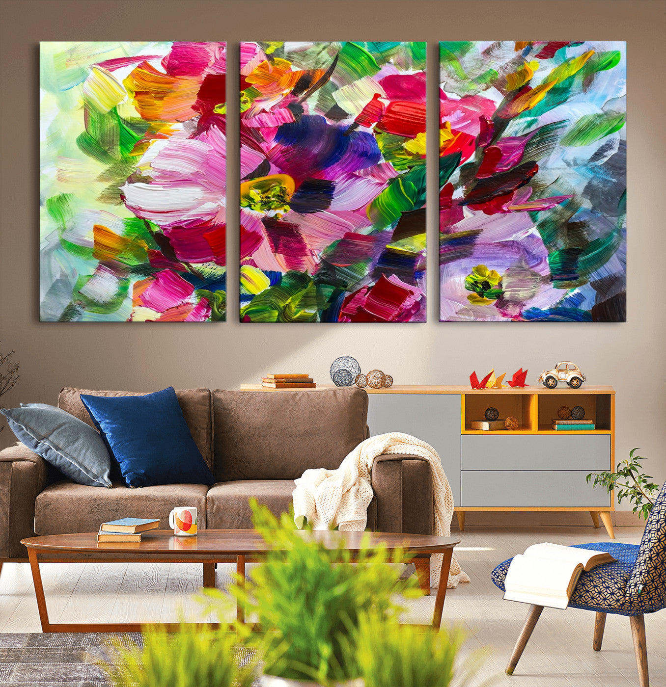-Oil Flower Abstract Canvas Print