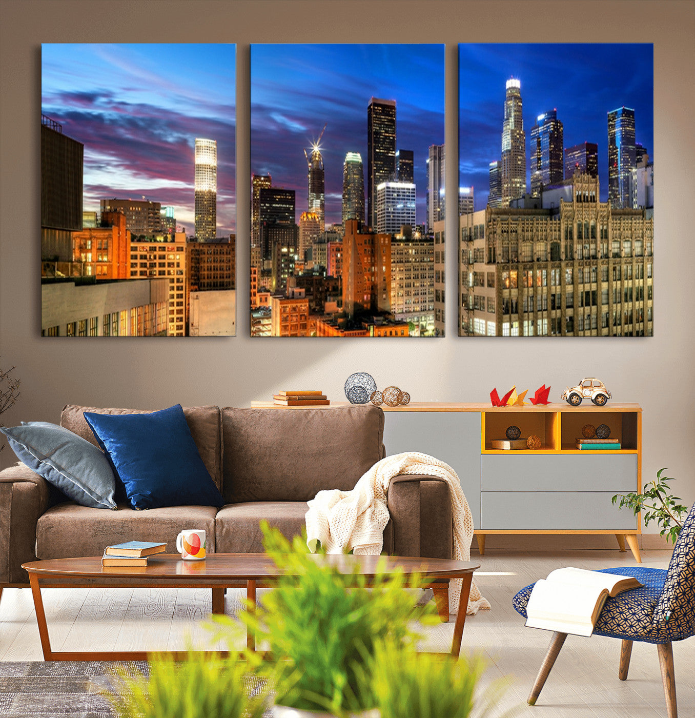 39051-MGV-CV-36X24-Los Angeles Night Wall Art Canvas Print