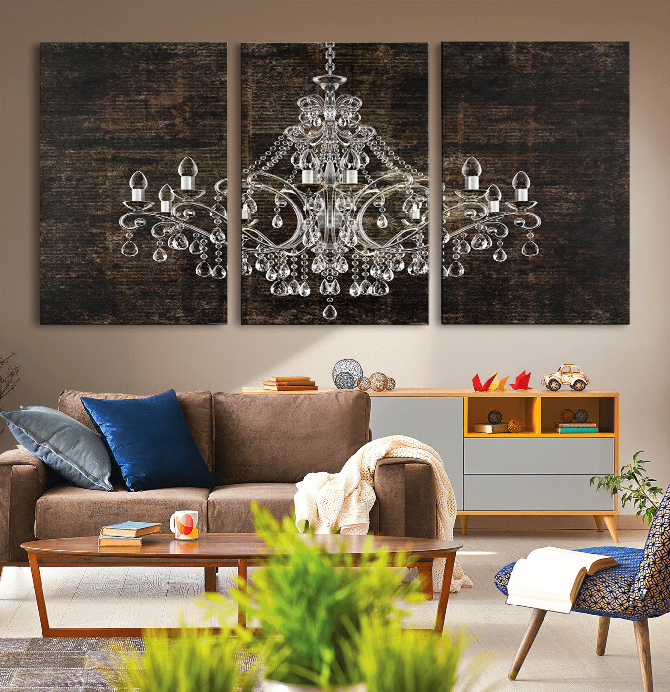 69434-MGV-CV-60X30-3P-Rustic Chandelier Canvas Print