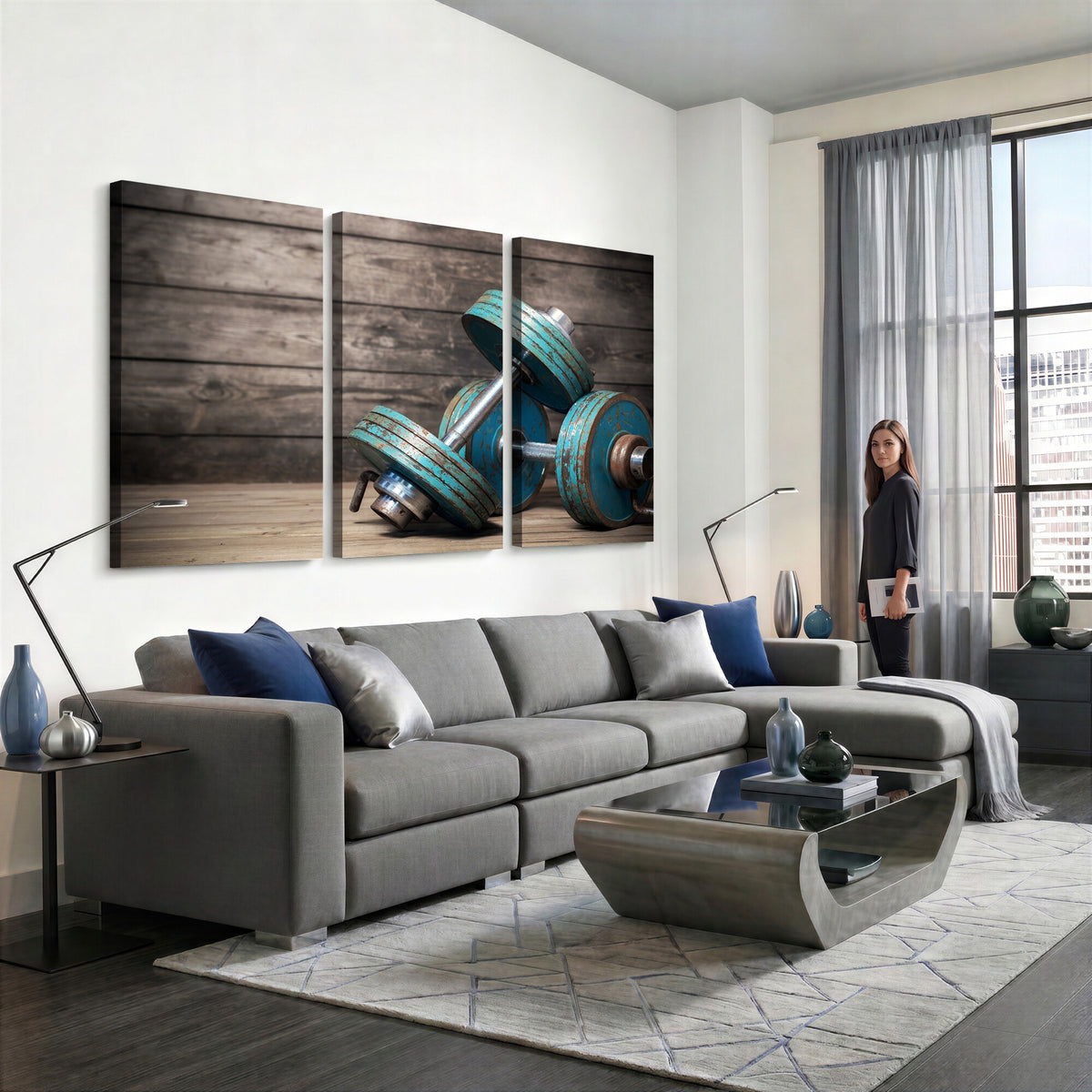 39364-MGV-CV-36X24 - Dumbbell and Sport Wall Art Canvas Print
