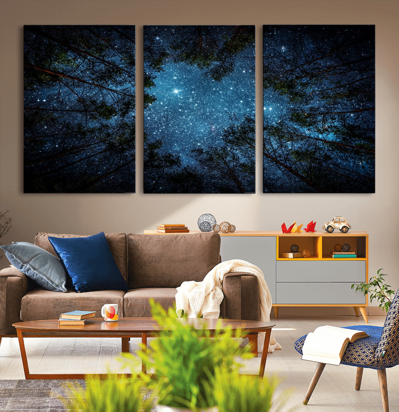 79948-MGV-CV-36X24-Forest and Stars Wall Art Canvas Print