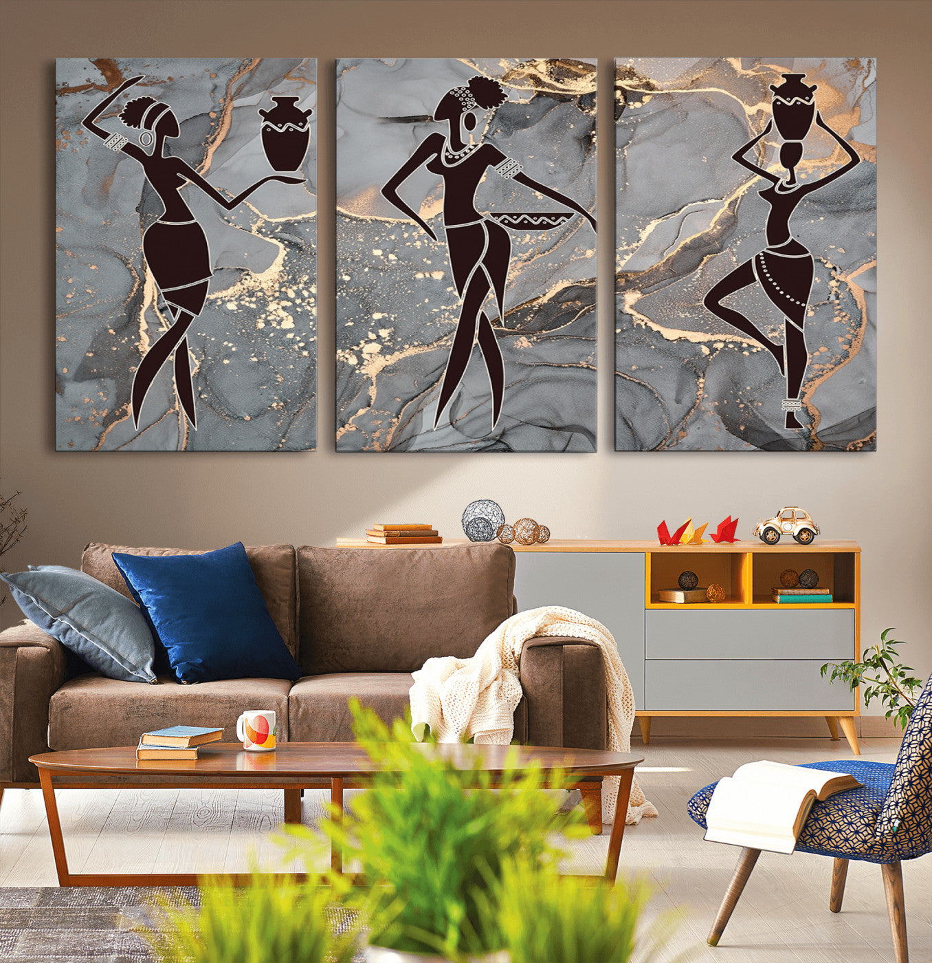 25097-MGV-CV-36X24-Abstract African Womens Art Canvas Print
