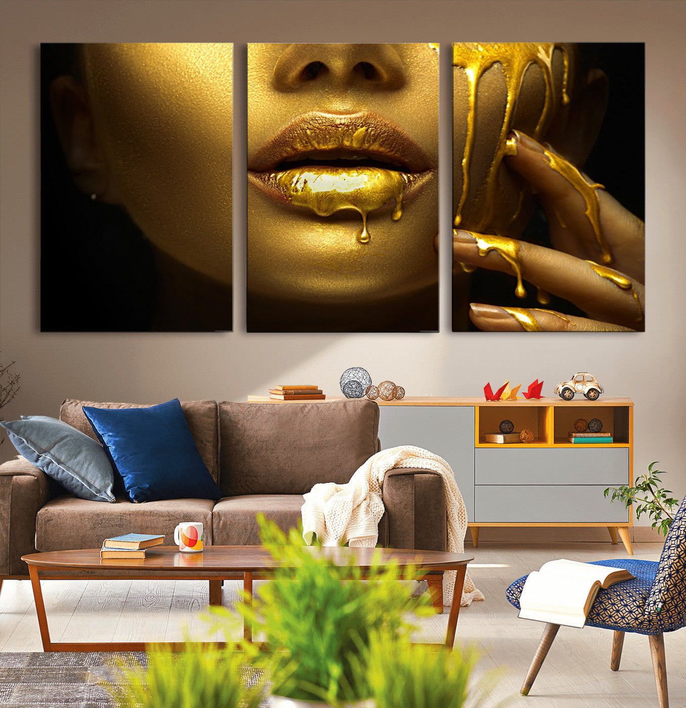 24252-MGV-CV-36X24-Gold and Women Wall Art Canvas Print