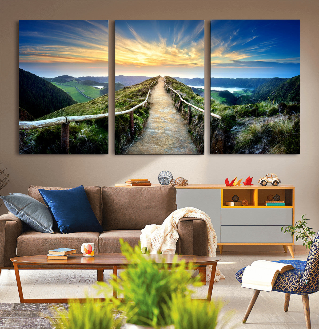58887-MGV-CV-36X24-Mountain and Sunset Wall Art Canvas Print