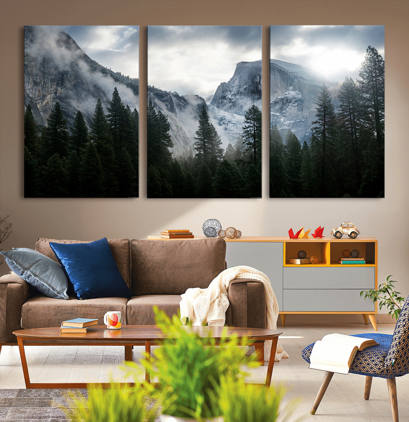 98725-MGV-CV-36X24-Wall Art Foggy Forest Landscape Canvas Print