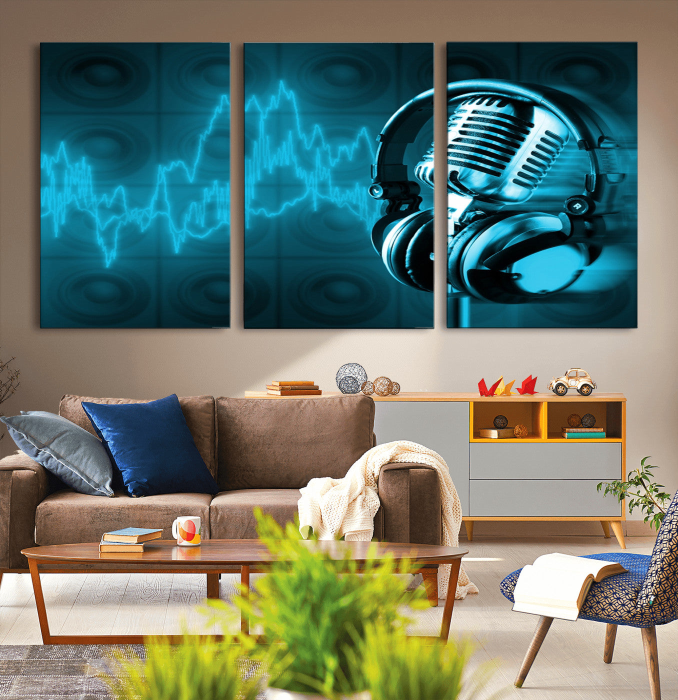 42329-MGV-CV-36X24-Music and Microphone Wall Art Canvas Print