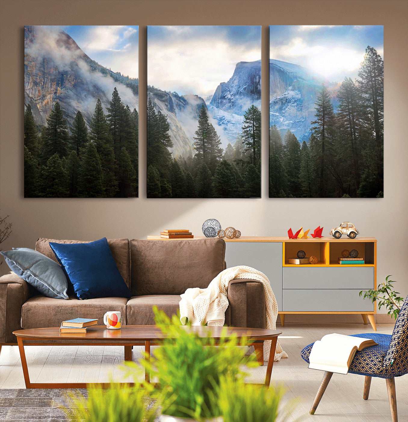 44943-MGV-CV-36X24-Half Dome Yosemite Calinia Wall Art Canvas Print El Capitan