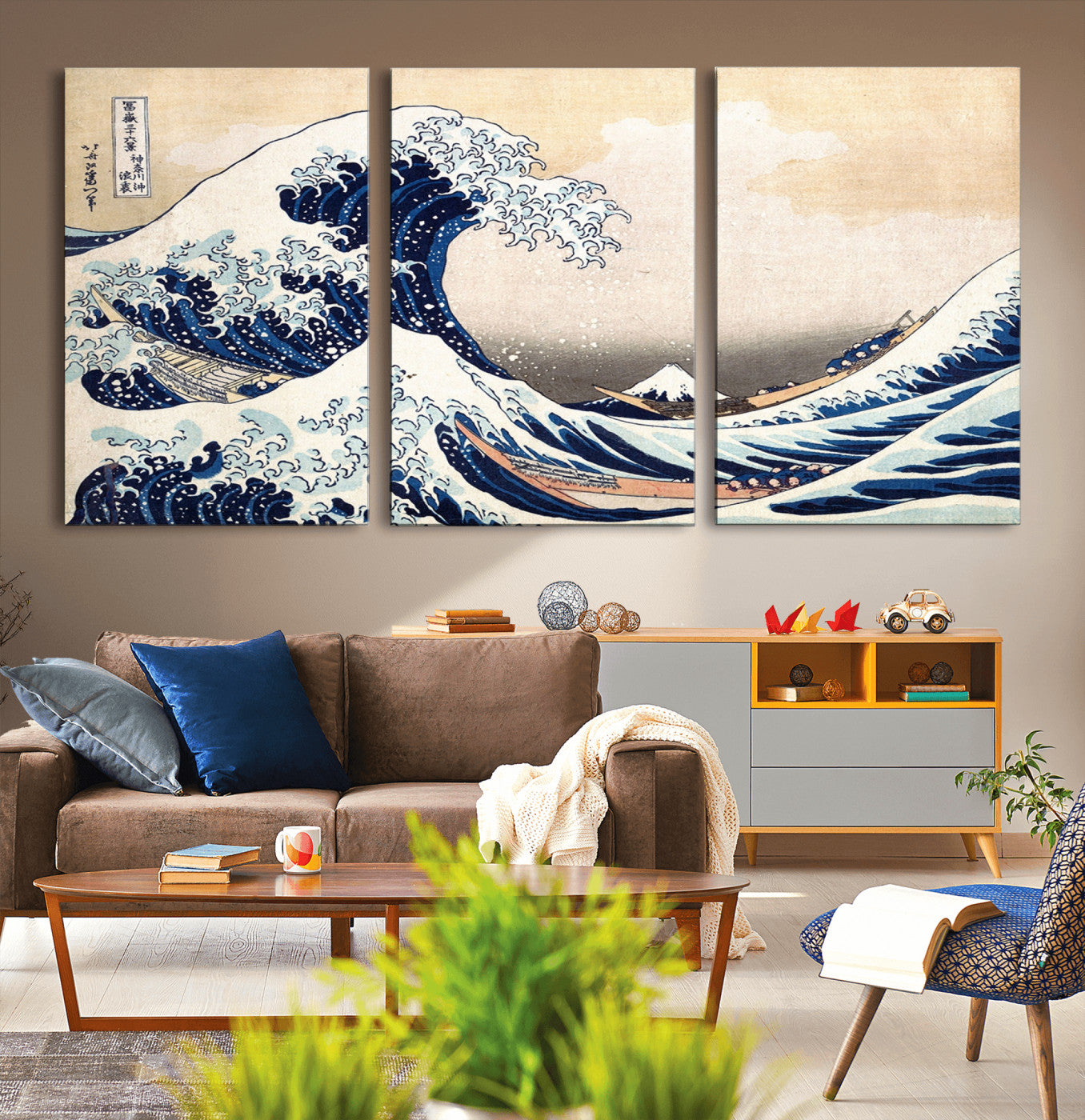 MGV-CV-60X30-3P - Hokusai: The Breaking Wave off Kanagawa Canvas Print