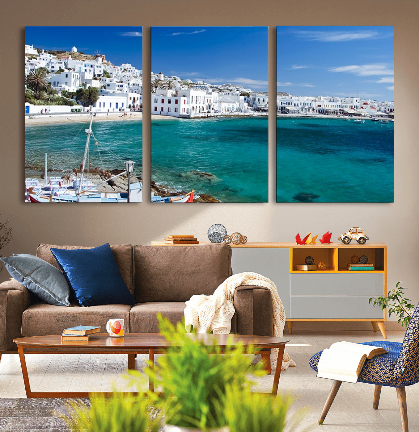 MGV-CV-60X30-3P - Santorini Wall Art Canvas Print