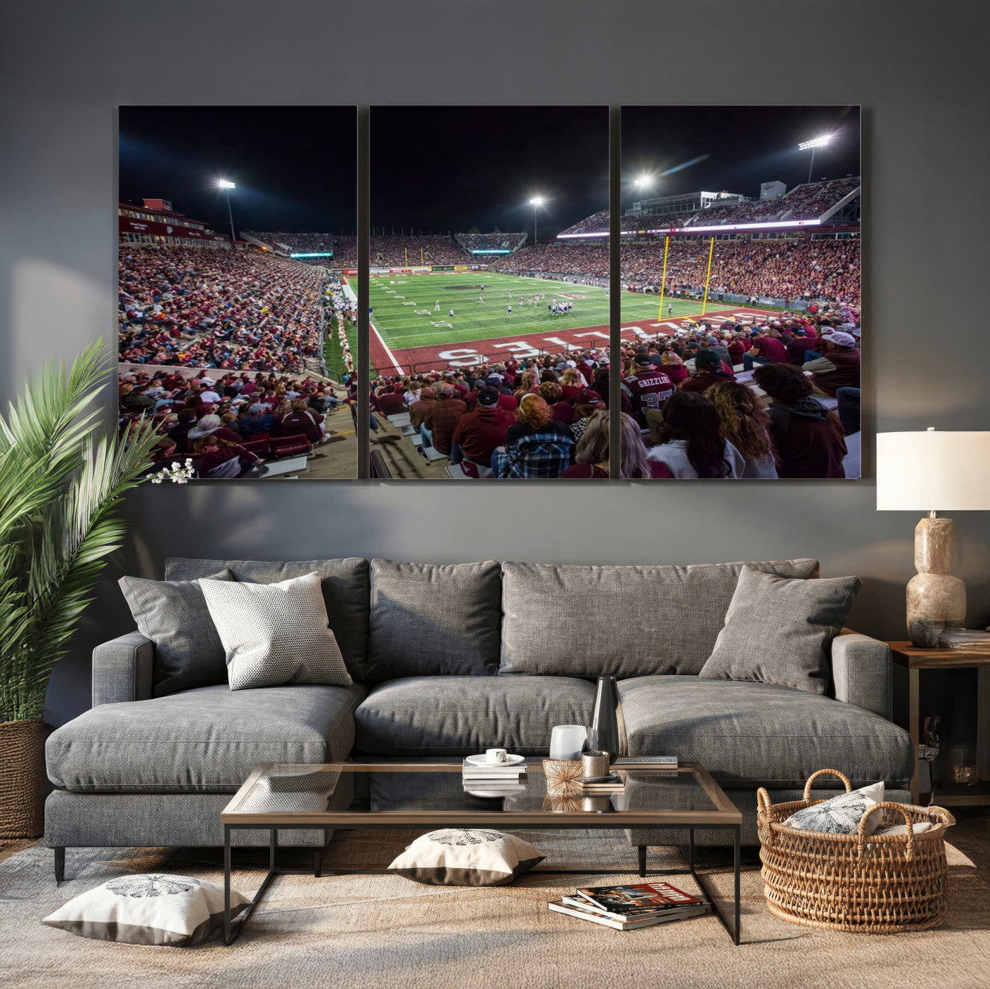 56191-MGV-CV-36X24 - Washington Grizzly Stadium American Football Wall Art Canvas Print, Sports Wall Art Print, Game Room Decor-1