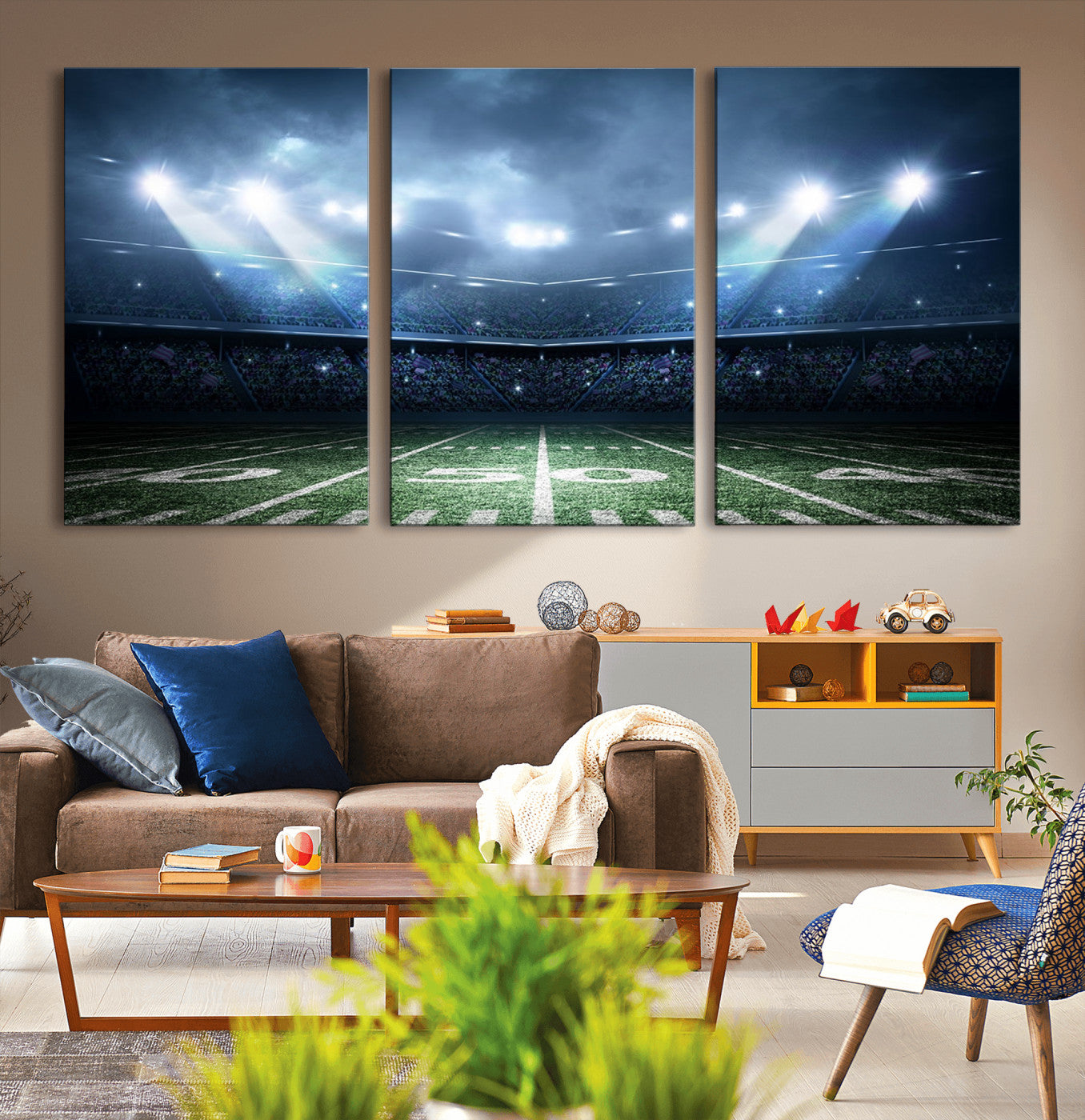 74741-MGV-CV-36X24-American Football Stadium Wall Art Canvas, American Football Stadium Canvas Print