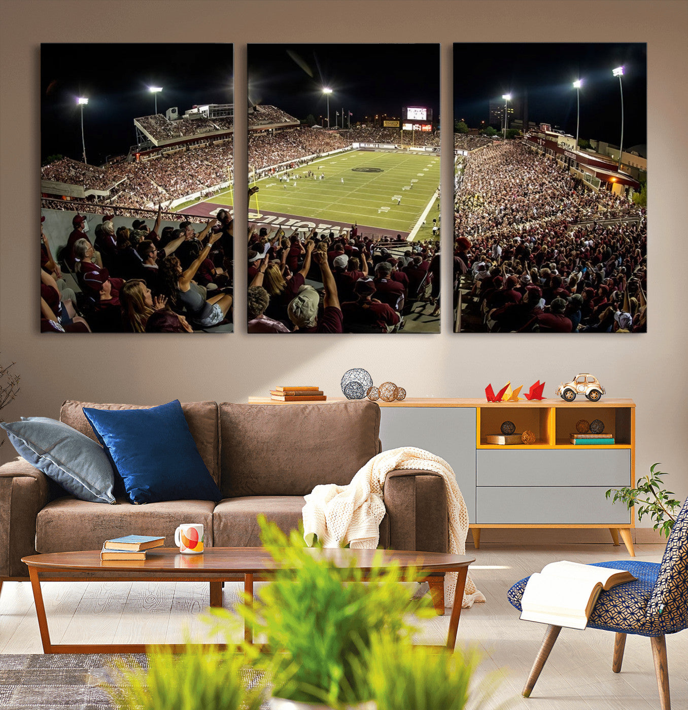 94126-MGV-CV-36X24-Washington-Grizzly Stadium Canvas Wall Art – Exciting Game Night Atmosphere Captured in Panoramic