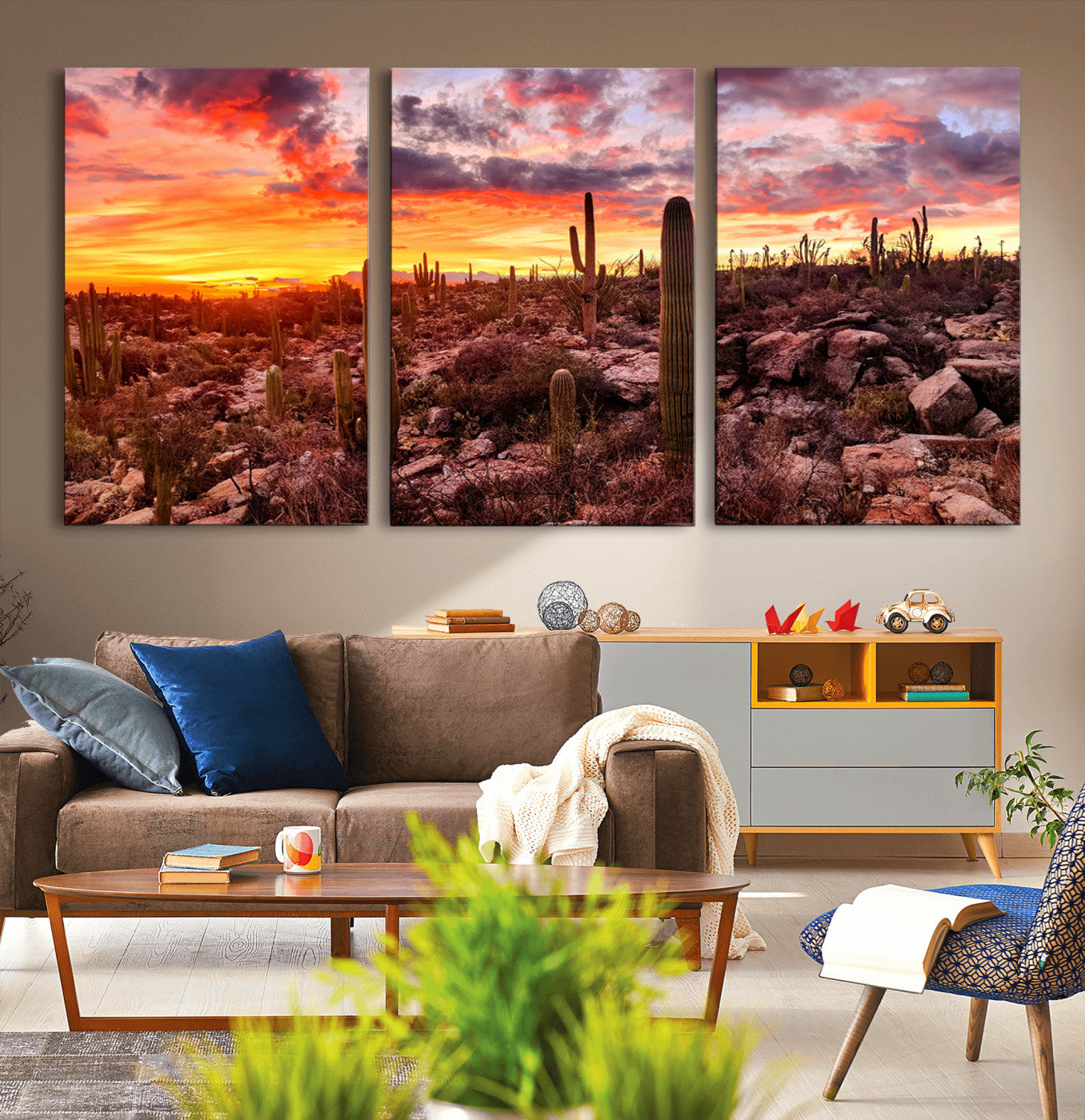 MGV-CV-60X30-3P - Arizona Desert Print, Western Cowboy Wall Art Print