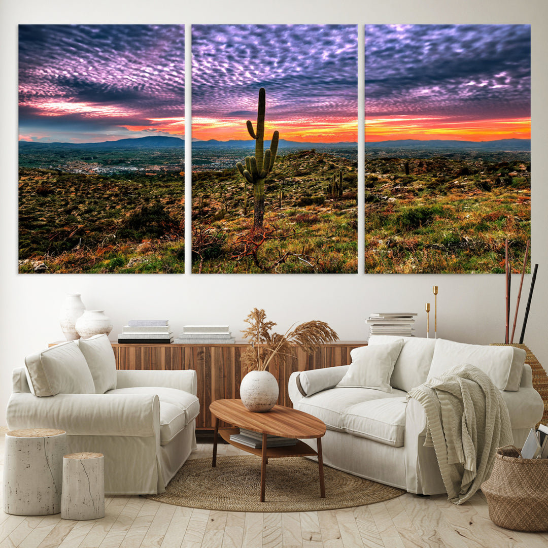 Arizona Desert Sunset Wall Art Canvas Print, Phoenix Wall Art Print