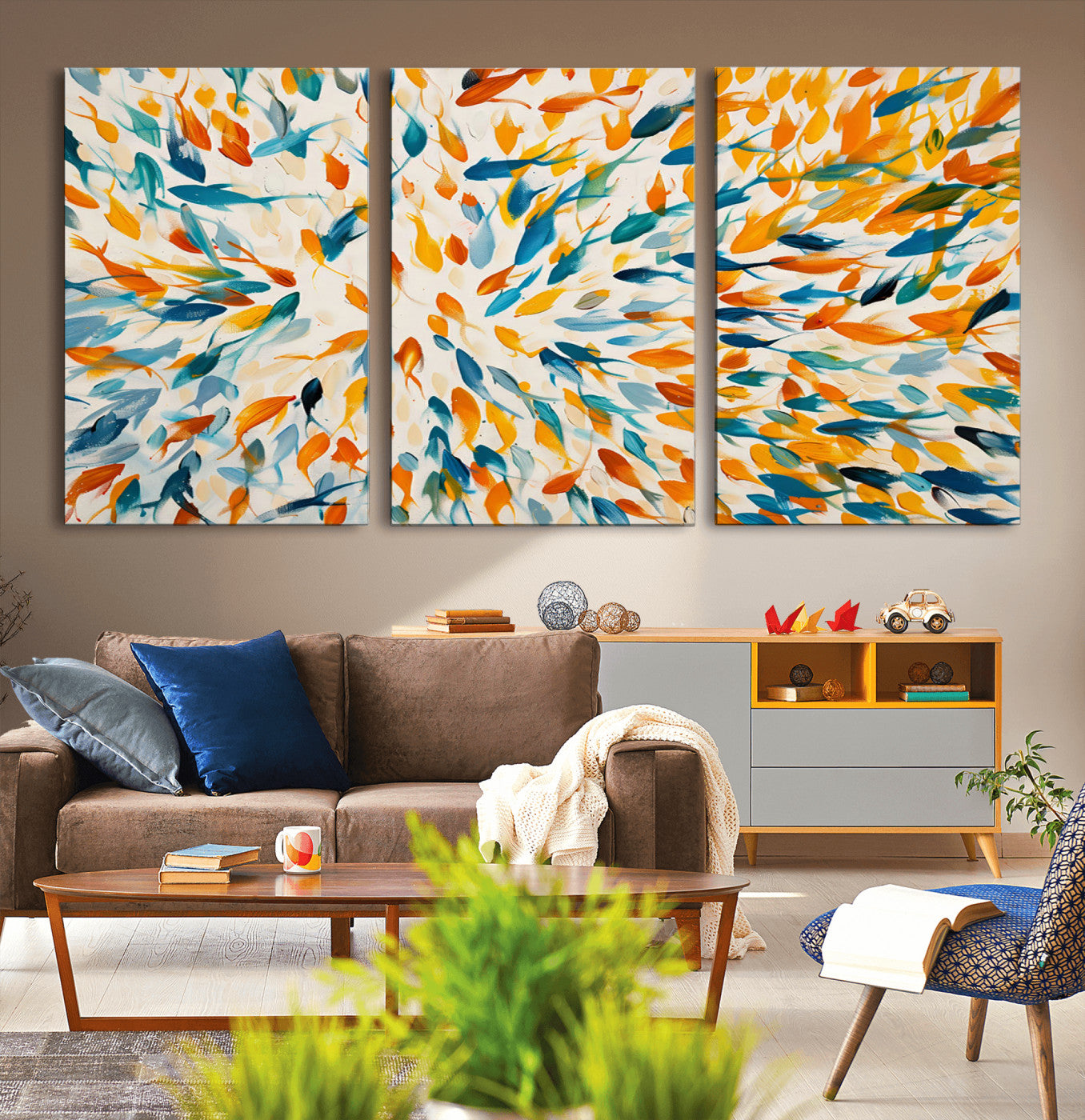 59969-MGV-CV-36X24-Colorful Fish Wall Art Print – Abstract Ocean-Inspired Wall Art for Modern Spaces | Framed Canvas,