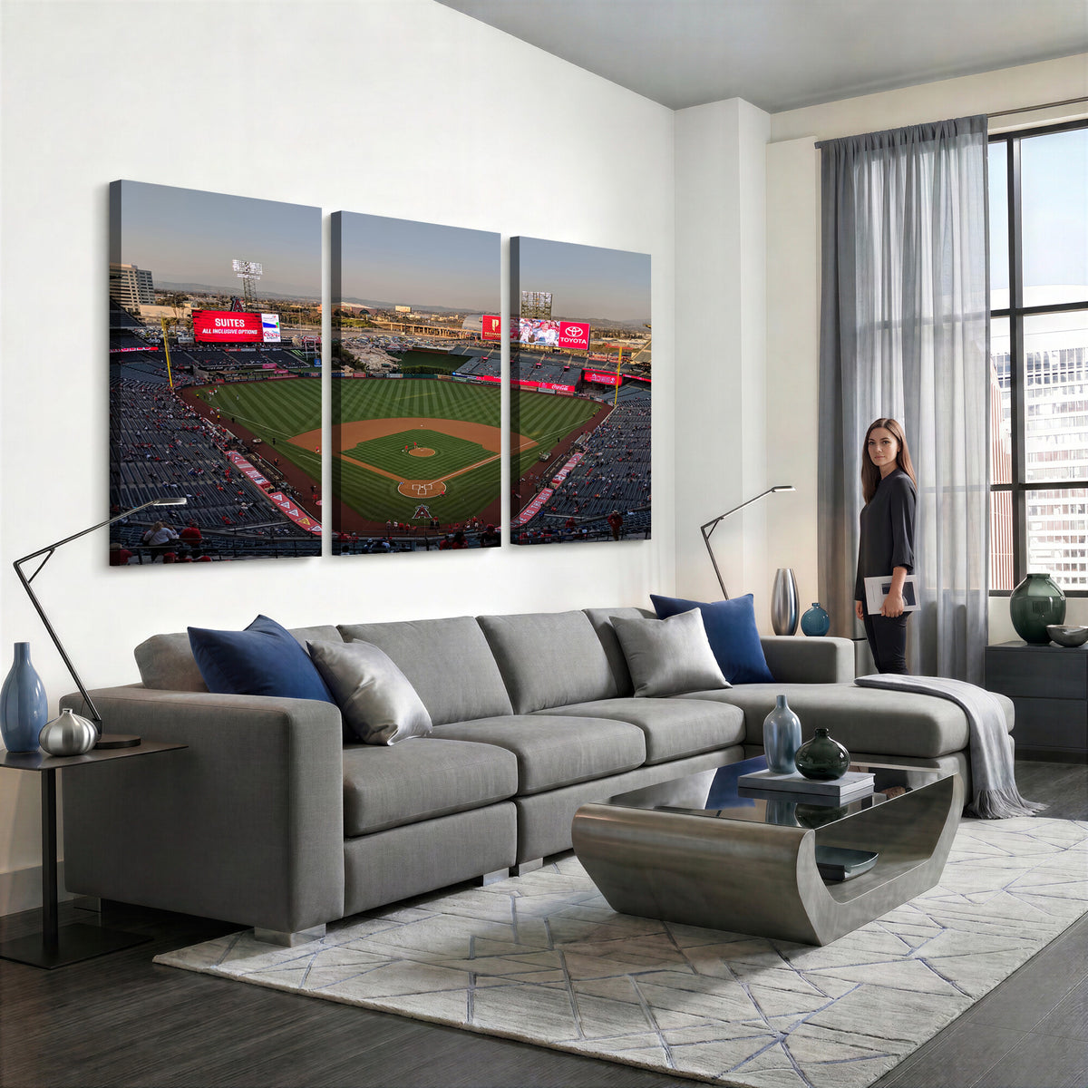 45864-MGV-CV-36X24 - Los Angeles Angels Baseball Canvas Print, Anaheim Angel Stadium Wall Art