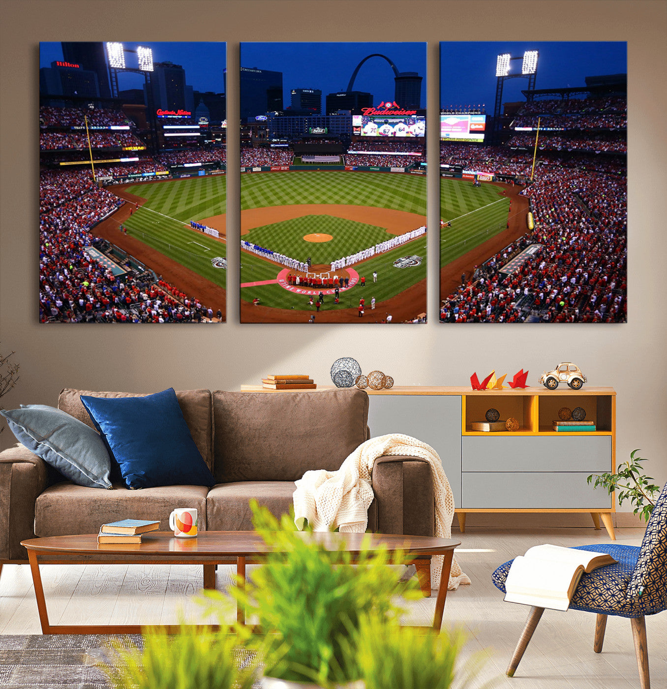 11925-MGV-CV-36X24-St. Louis Cardinals Baseball Team Print - Busch Stadium Wall Art Canvas Print